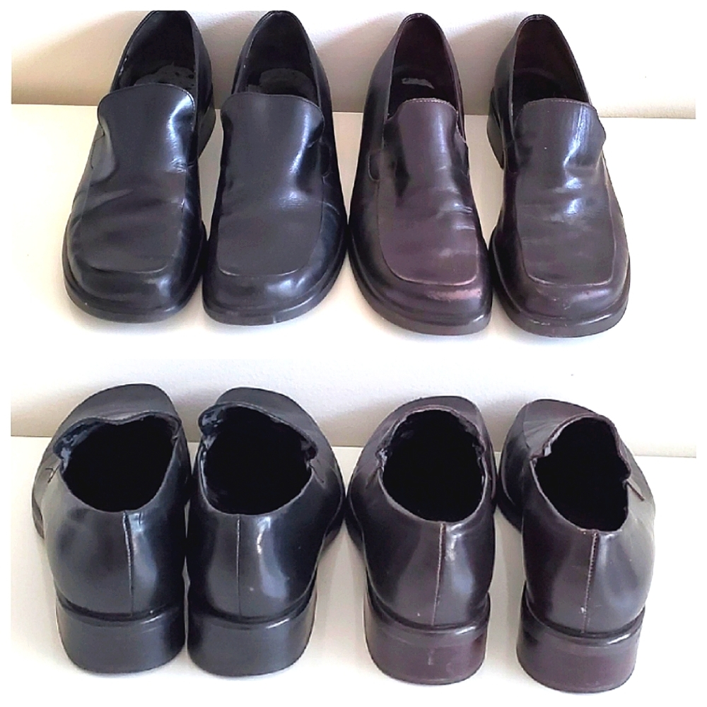 FRANCO SARTO Loafers Black Brown Sz 6.5 Women's Shoes Flats 2 pairs